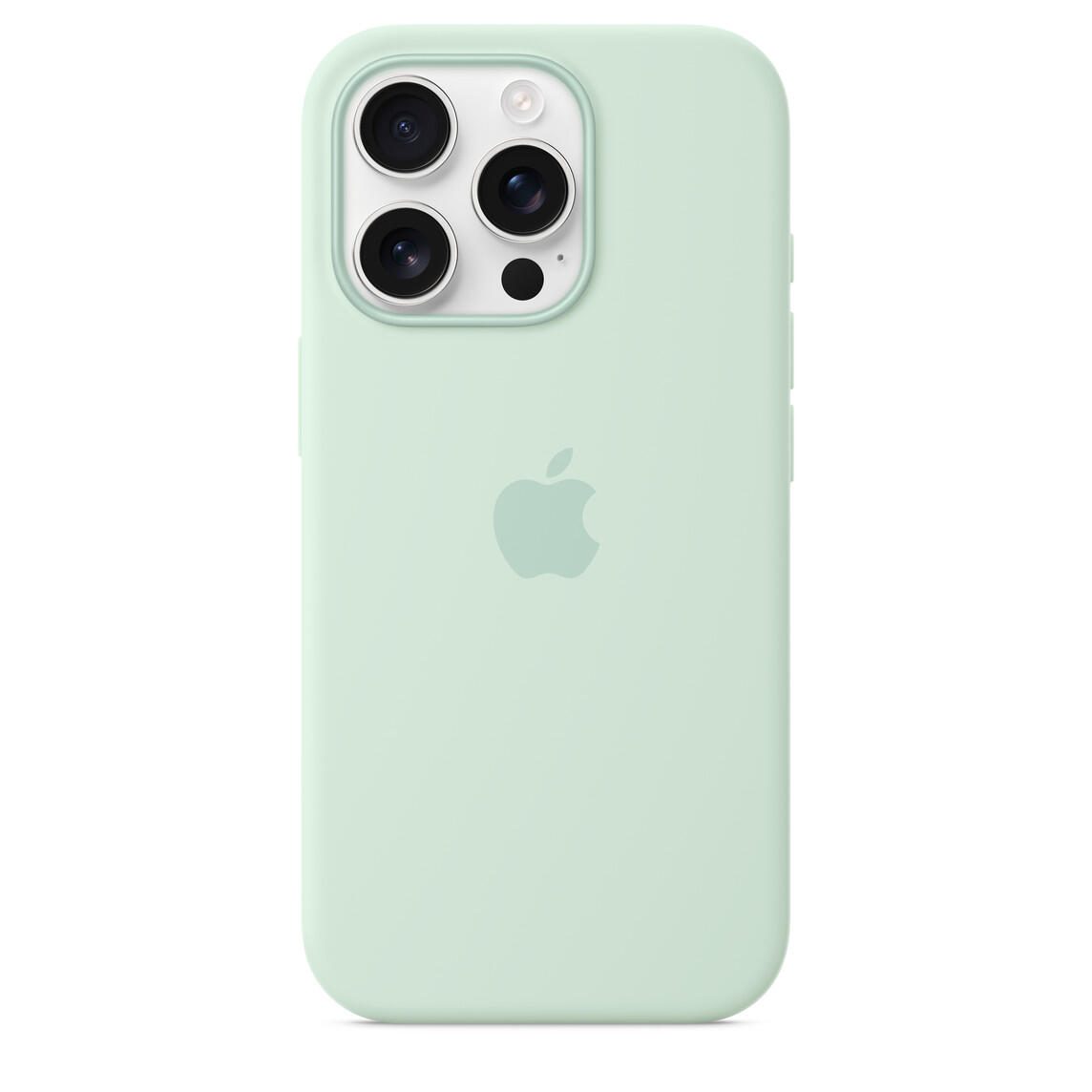 Apple iPhone 16 Pro Silikon Case mit MagSafe, aquamarin Apple iPhone 16 Pro Silikon Case mit MagSafe, aquamarin